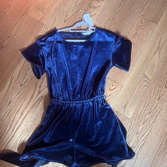 Velvet Vinyard Vine Blue Romper - Picture 1 of 2